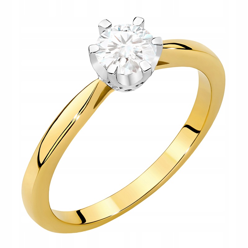 Piękny Złoty Pierścionek pr. 585 14k z Diamentami Laboratoryjnymi 0,46ct