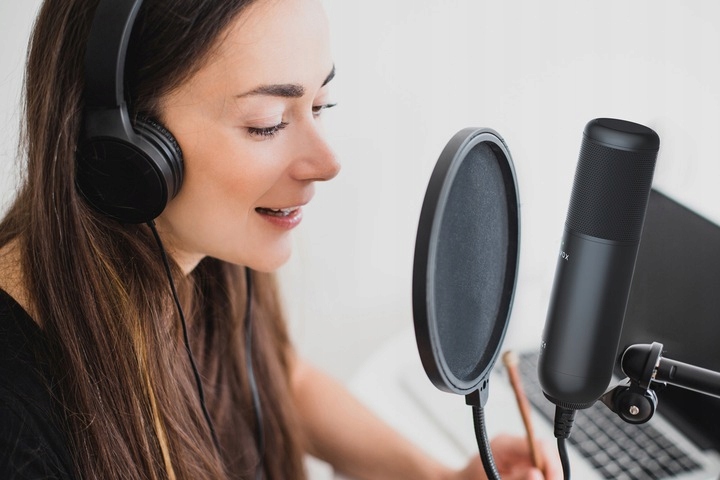 NOVOX NC1 NEW V2 mikrofon do komputera uchwyt biurkowy + pop filtr Model NC1 V2