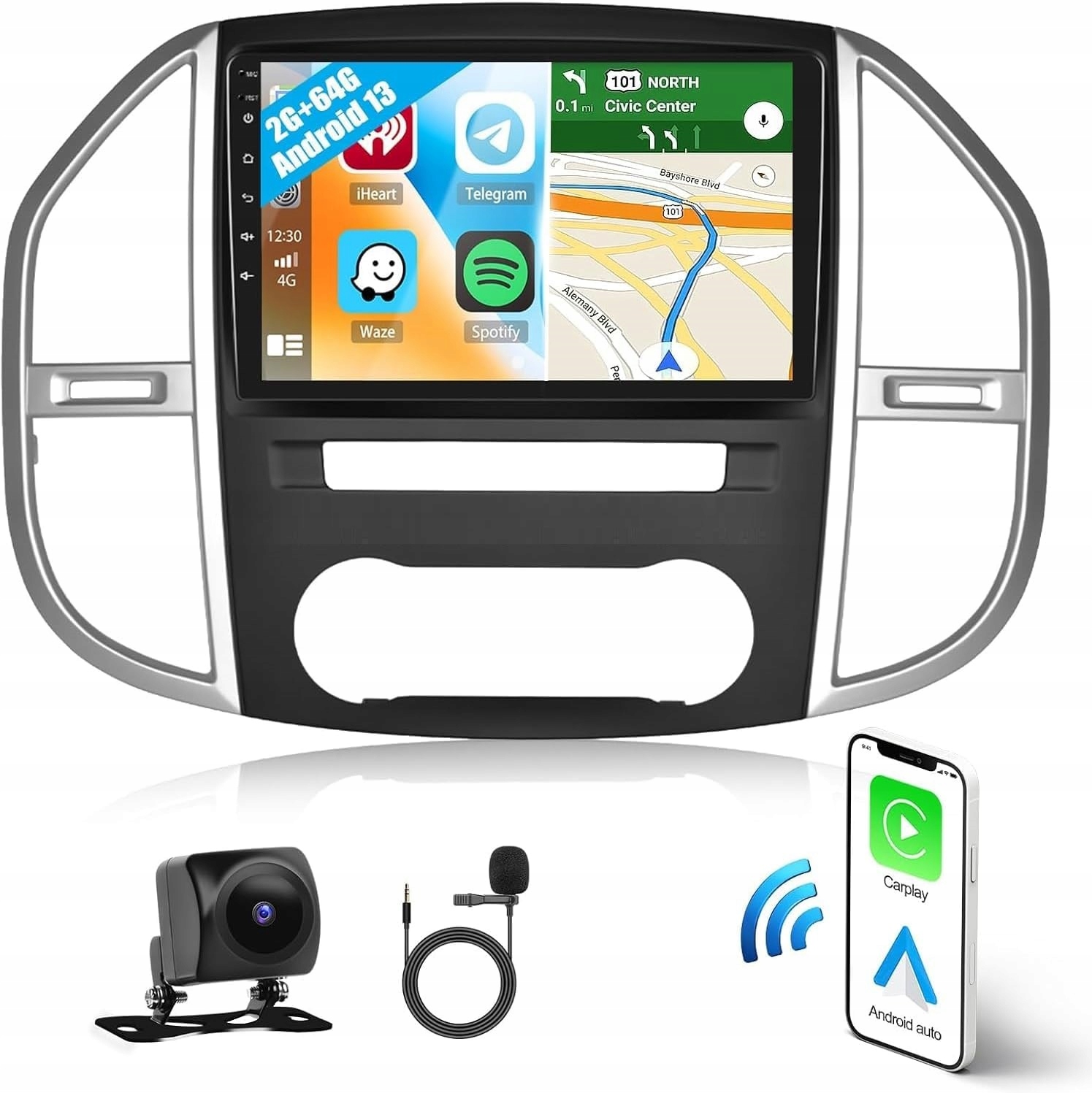 Radio samochodowe do Mercedes Benz Vito 3 W447 (2014-2020) 10" Android 13