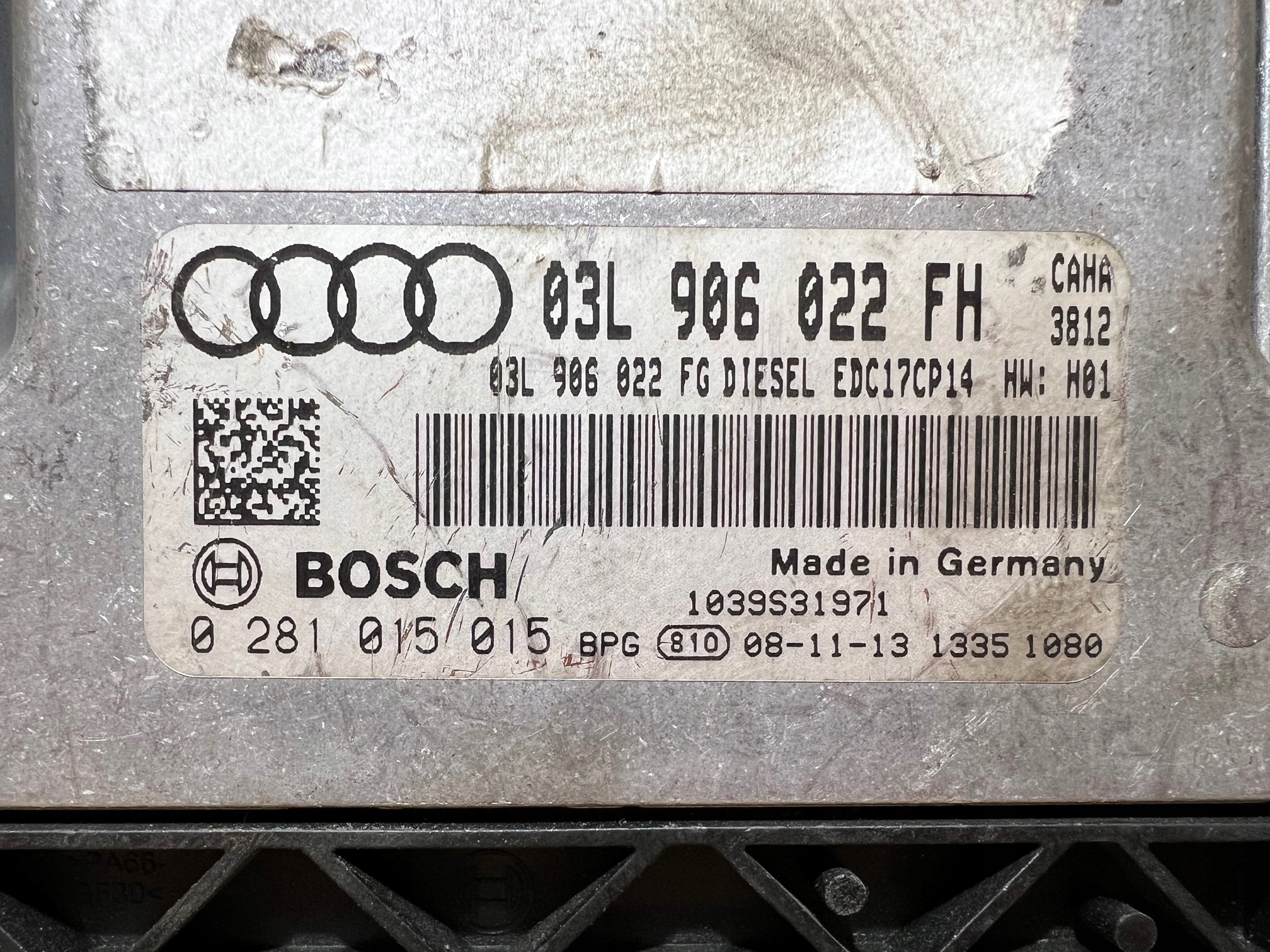 AUDI A6 C6 2.0 TDI control unit computer of the engine 03L906022FH
