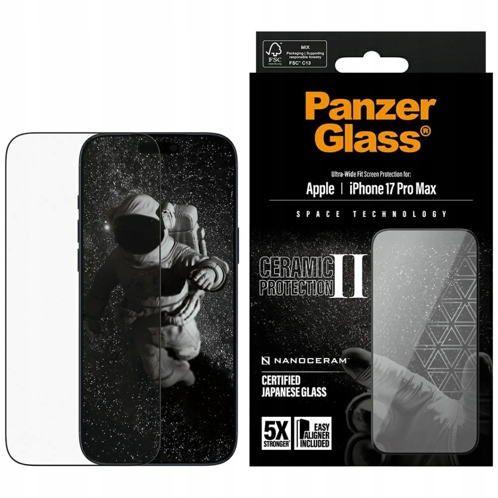 Keramické sklo PanzerGlass Ceramic II Ultra-Wide Fit EasyAligner pre Apple