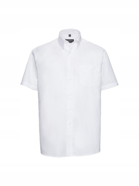 Pánská košile s krátkým rukávem Oxford Russell Bílá 4XL