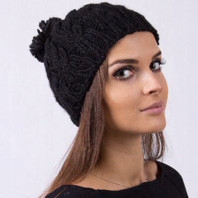 

Czapka Ciepła Modna Likwidacja -80% H015CZARNY