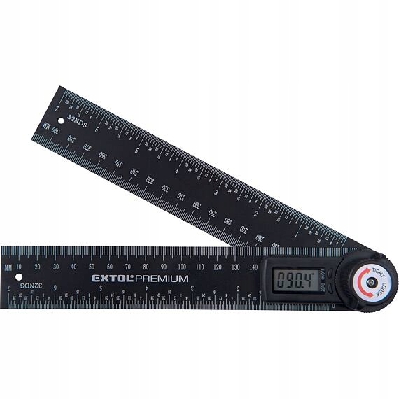 Extol Premium úhloměr digitální s pravítkem 200mm, 0°-360° 8823510