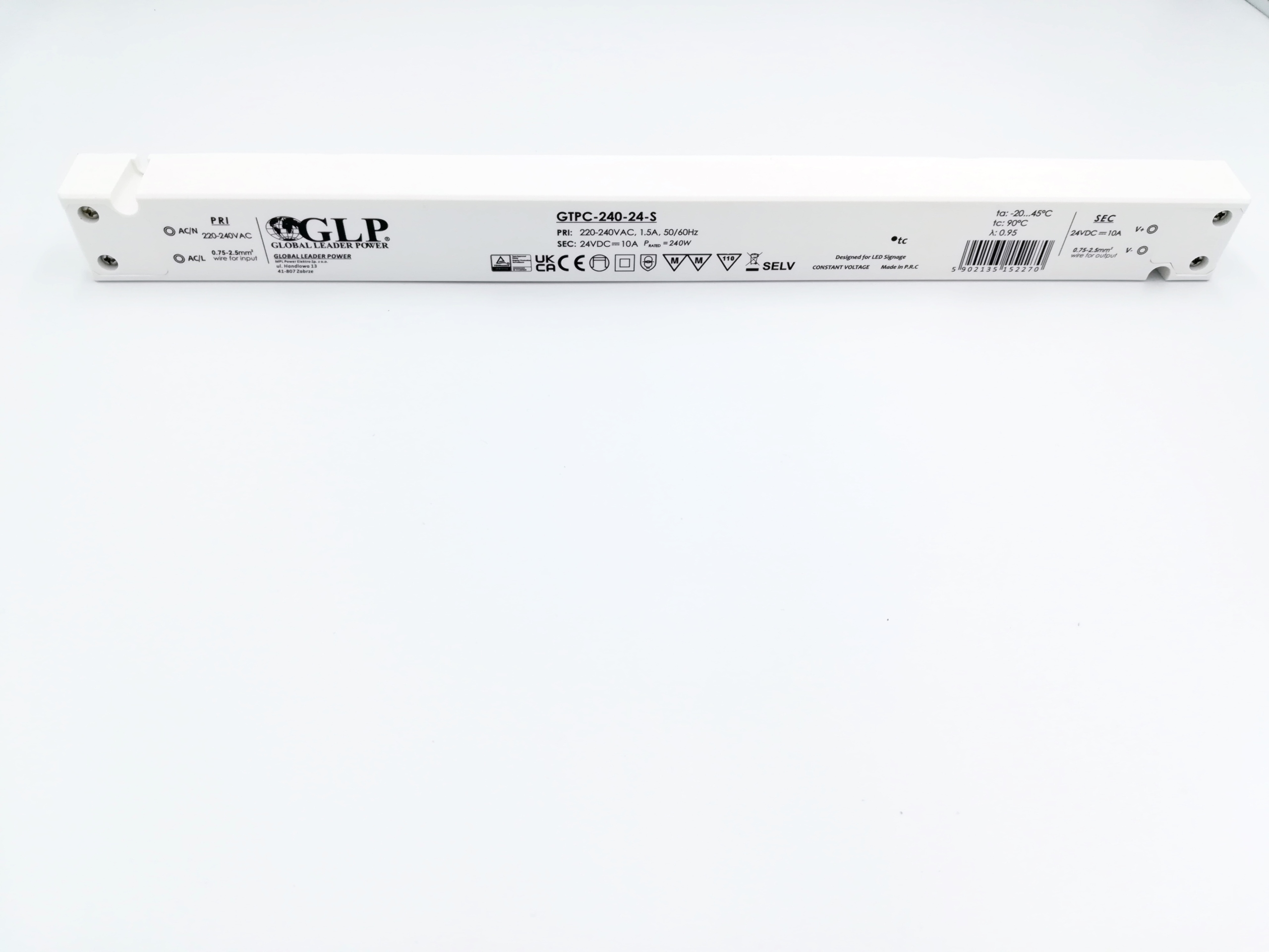 Led napájací zdroj 24V 240W ultratenký Glp GTPC-240-24-S – spoľahlivý