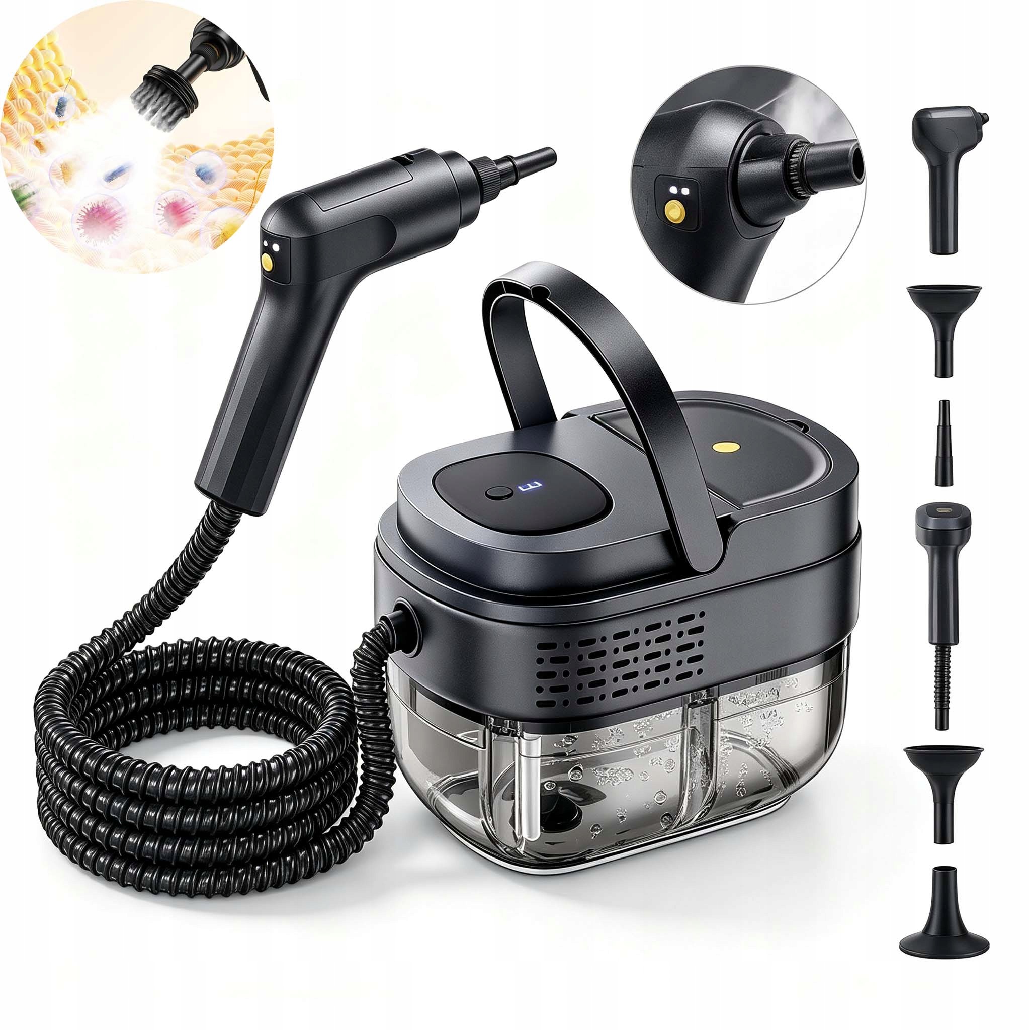 Parní Čistič 2500 W Sada 18 Doplňků 1.6 L Černá