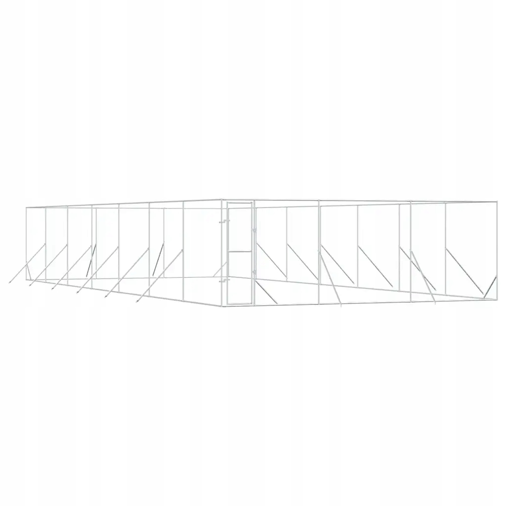 Levně Venkovní psí kotec stříbrný 6 x 14 x 2 m pozinkovaná ocel