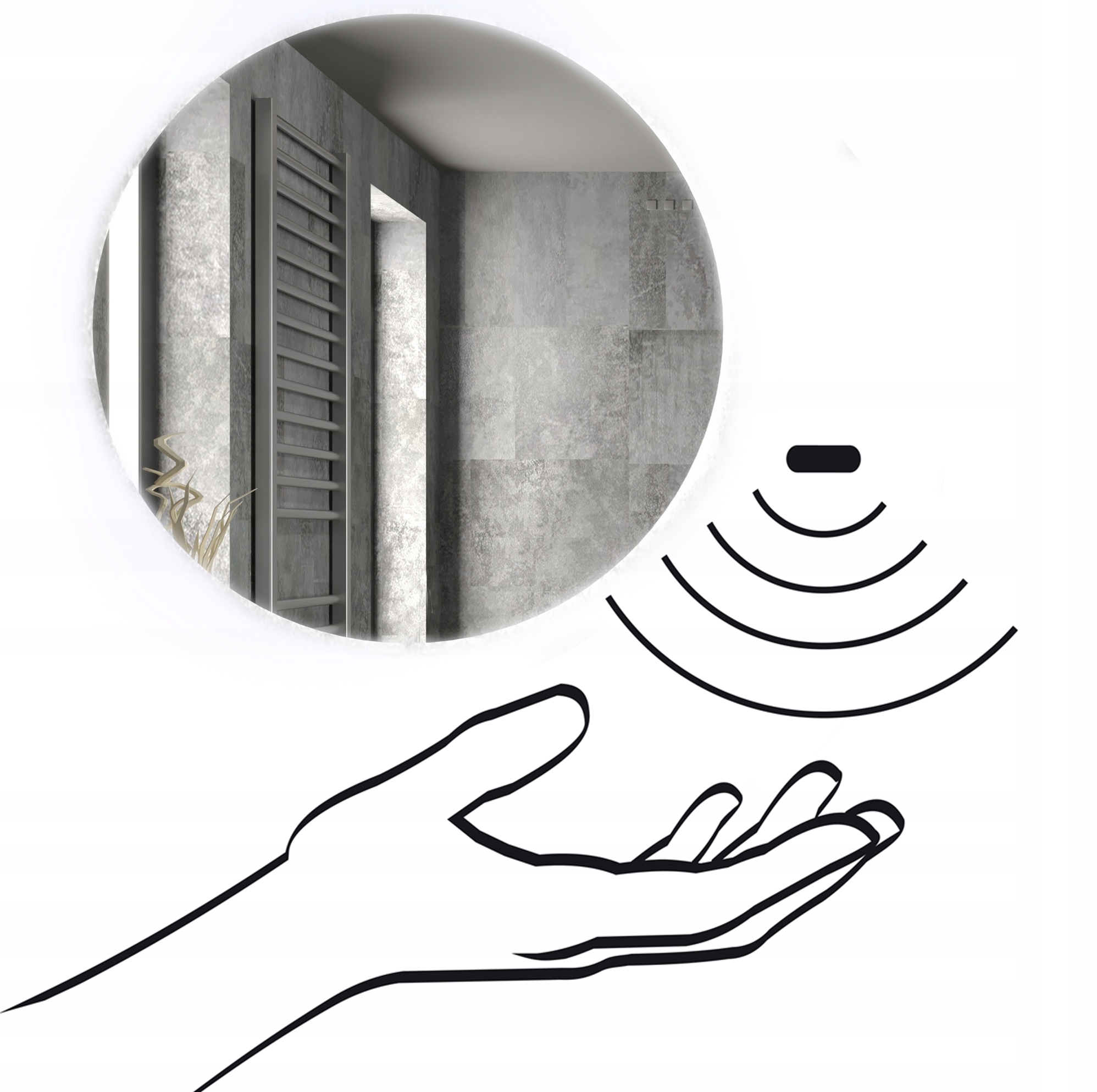 Lustro LED okrągłe bez ramy 100 włącznik sensorowy Szerokość 1000 mm