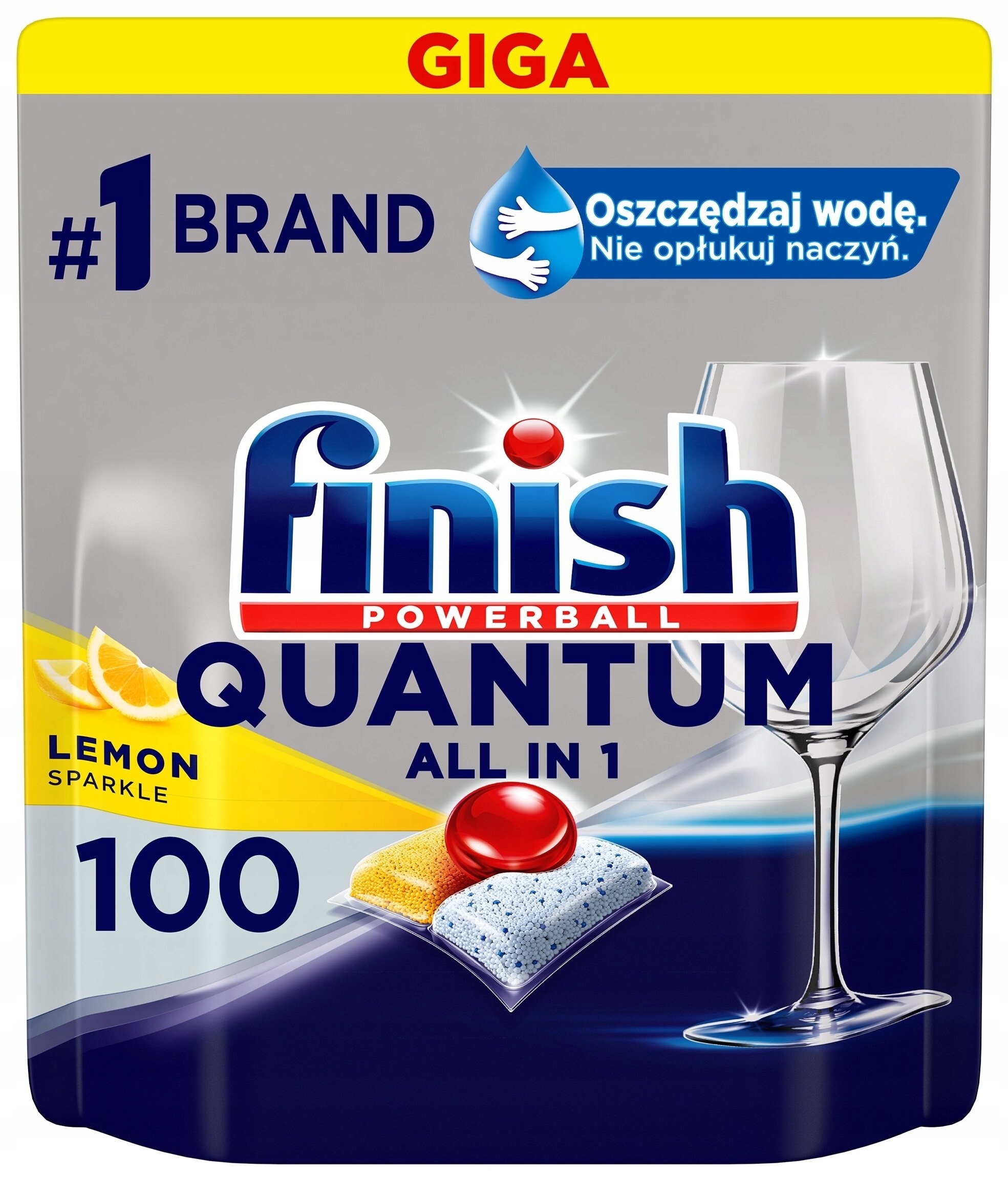 Levně Finish Kapsle Do Myčky ALL-IN-1 Quantum Lemon Tablety 100 Kusů