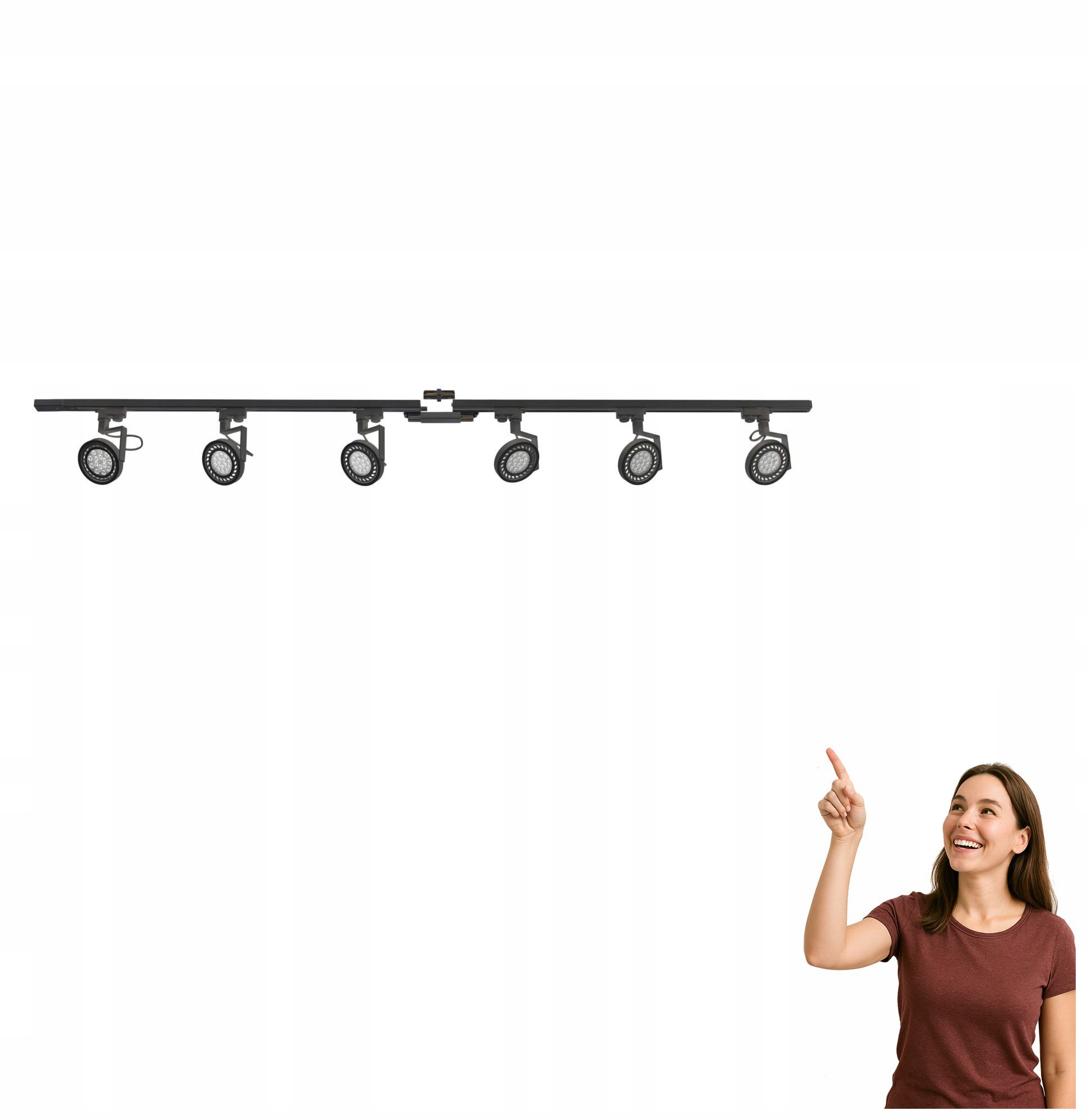 Jednoduchý čierny set 2 m s reflektormi AR111 1-fázový 3028 Zuma Line