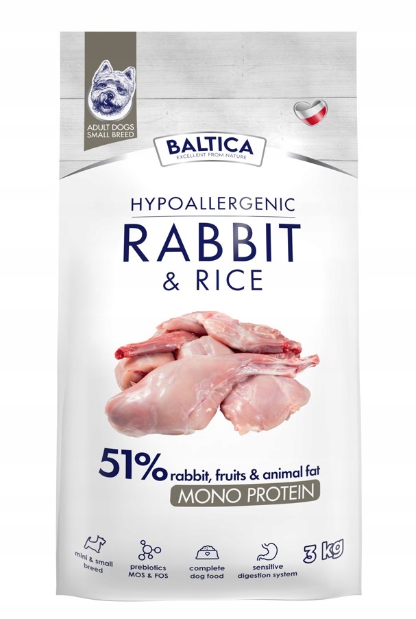 Baltica Mono Adult Rabbit Rice Xs/s 3kg
