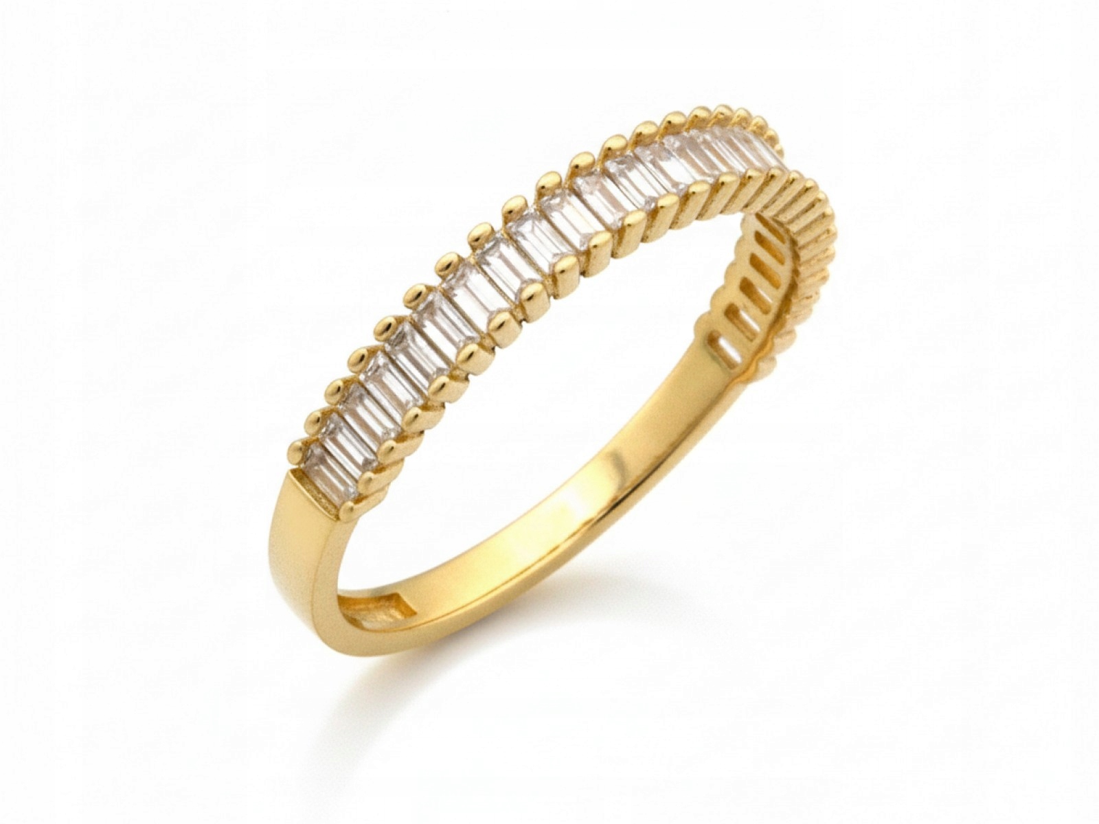 Dámský zlatý prstýnek 585 s lesklým zirkon jako dárek 14kt