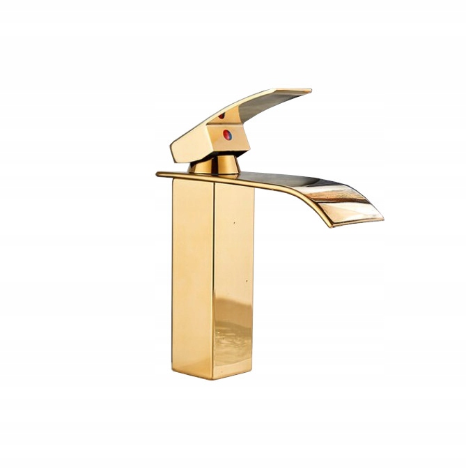 Umyvadlová Baterie Vodopád Zlatý Lesk