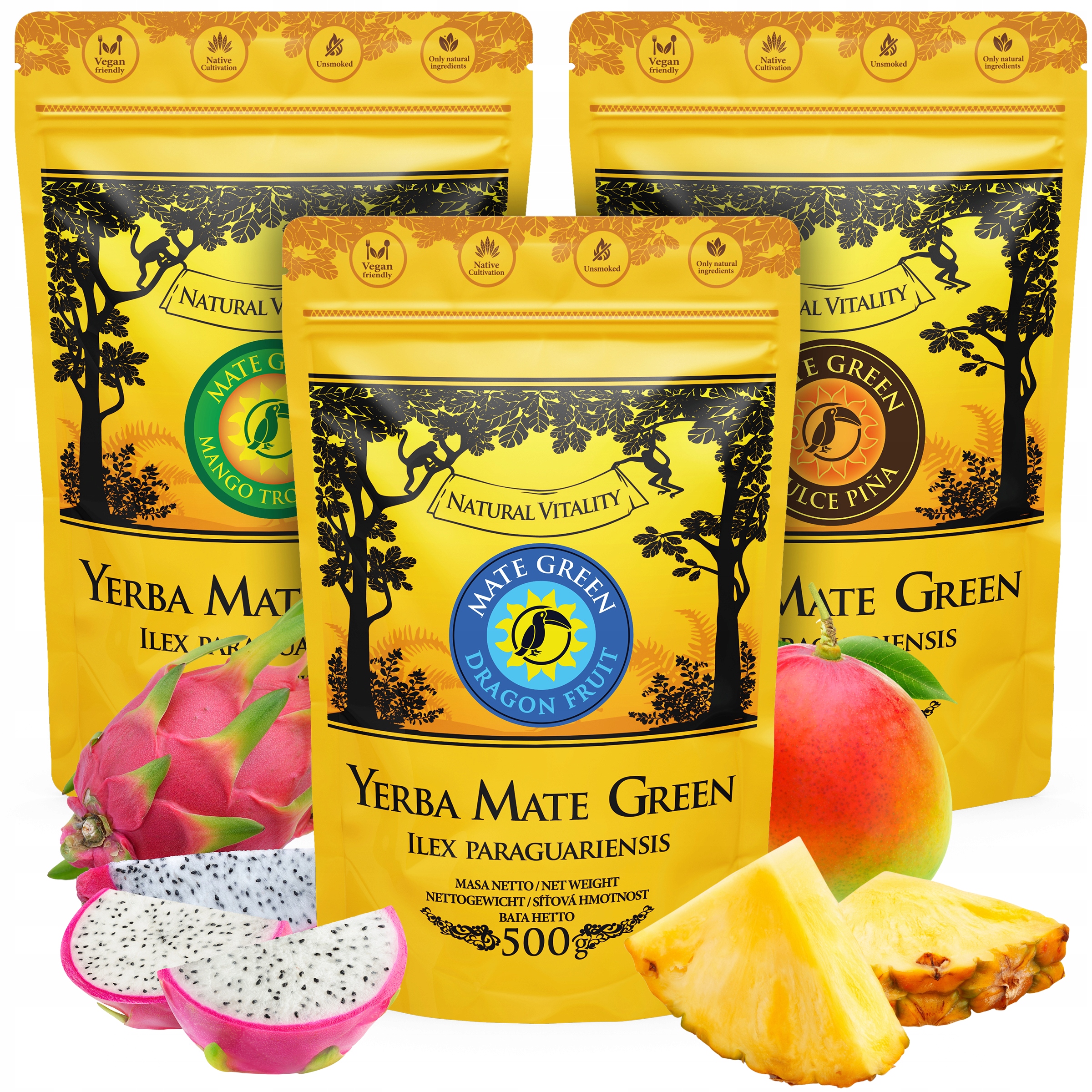 Yerba Set Mate Green Ovocný 3x500g různé příchutě nejlepší 1,5kg