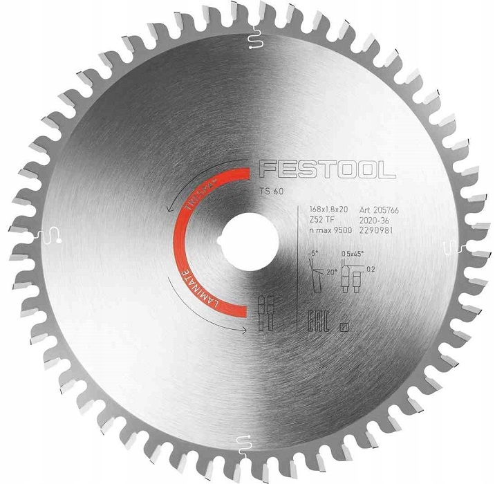 Pilový Kotouč Pro Laminát Hpl, Přesná Kotoučová Pila 168/20 MM 52Z