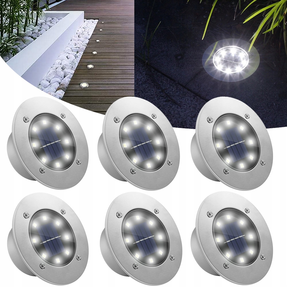 LAMPKI LED ZEWNĘTRZNE OGRODOWE LAMPKI SOLARNE NAJAZDOWE 6 sztuk