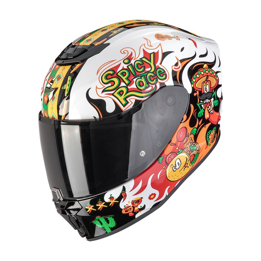Prilba Scorpion Exo-JNR Air Yucatan White-Orange-Black veľ.L