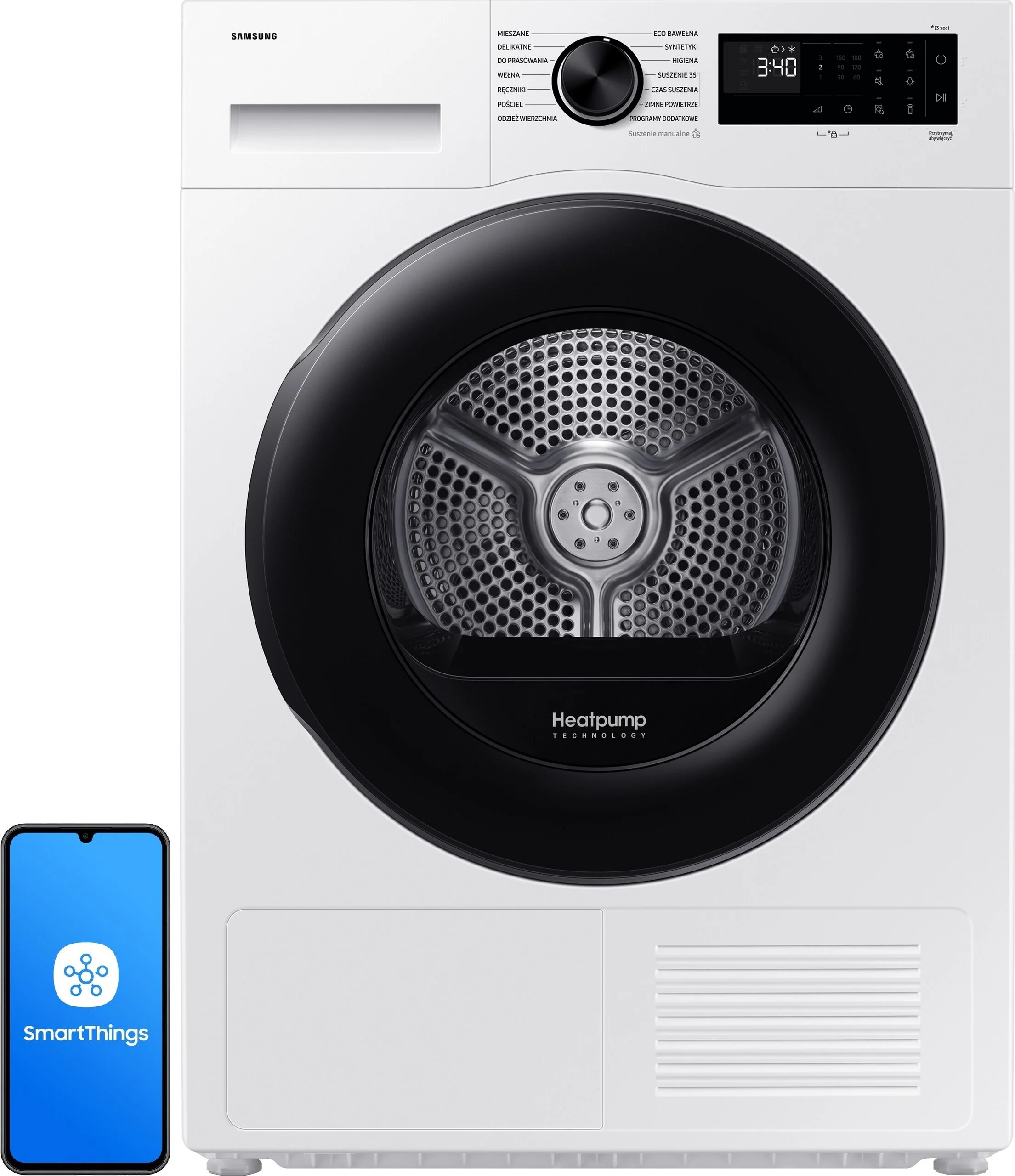 Suszarka Samsung DV5000D DV90DG52A0AE z pompą ciepła Optimal Dry