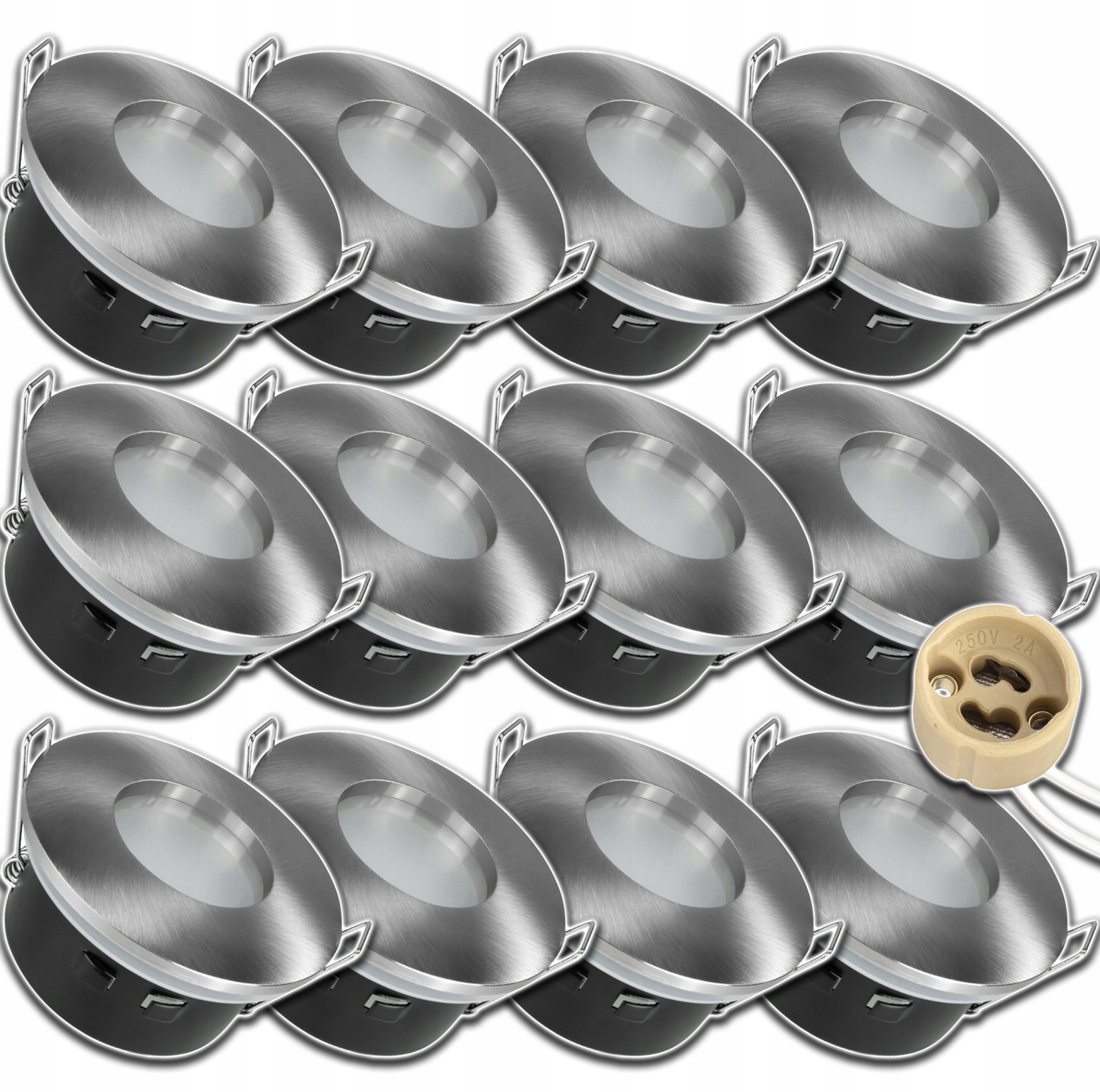 12xVODOTĚSNÉ Hermetické Stropní Svítidlo Halogen Zásuvka GU10