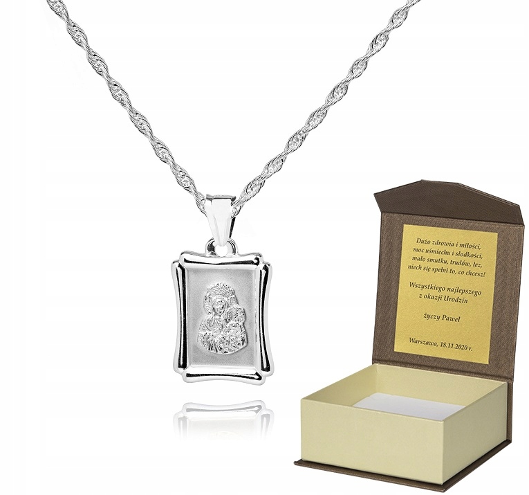 925 Stříbrný řetízek medailonek Dedikace 50 cm S1M3