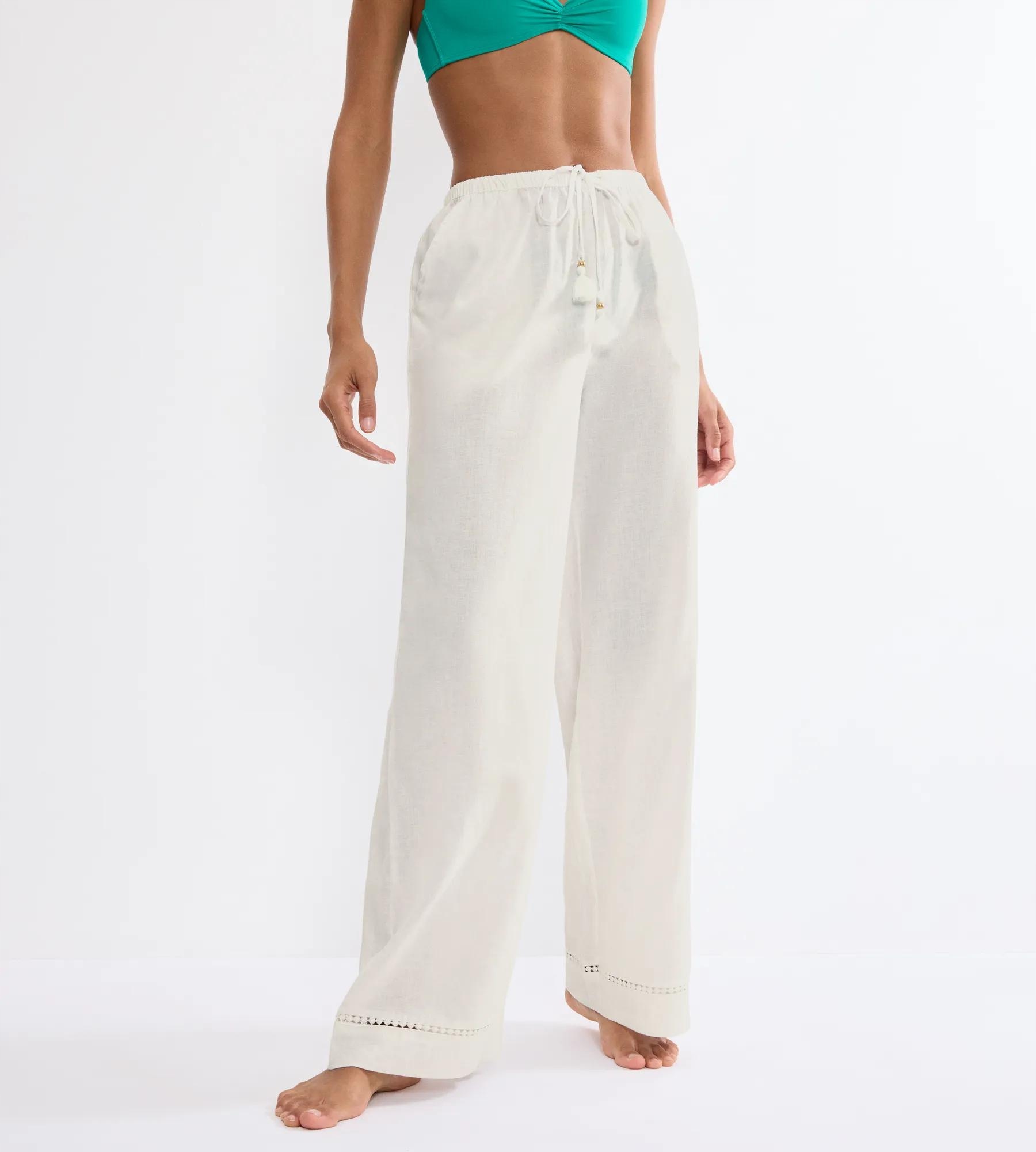 Dámské lněné kalhoty ecru Triumph Summer Wear Trousers 01 40