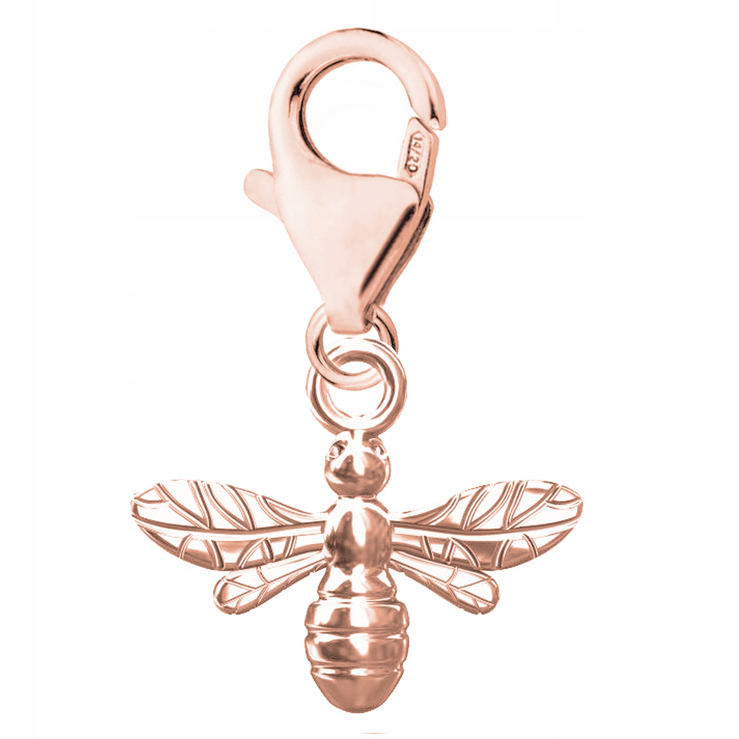 Růžový závěsný přívěsek Včela stříbro 925