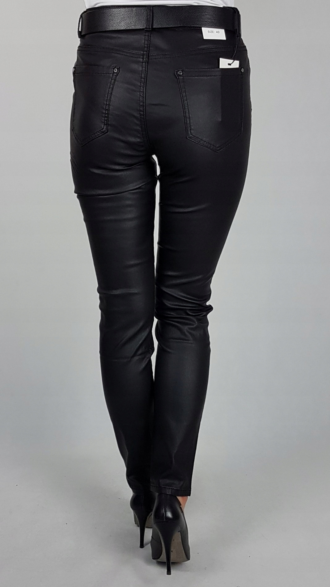 GOODIES SPODNIE WOSKOWANE Z WYSOKIM STANEM ROZ 42 Rozmiar 42