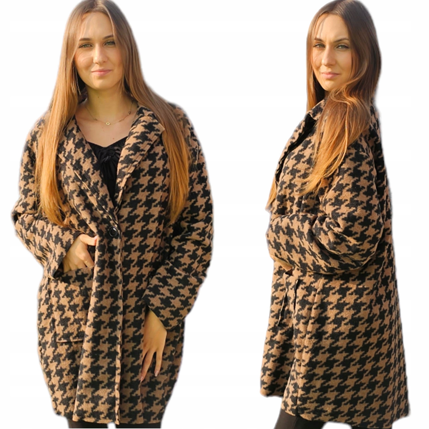 860_PŁASZCZ W Pepitkę