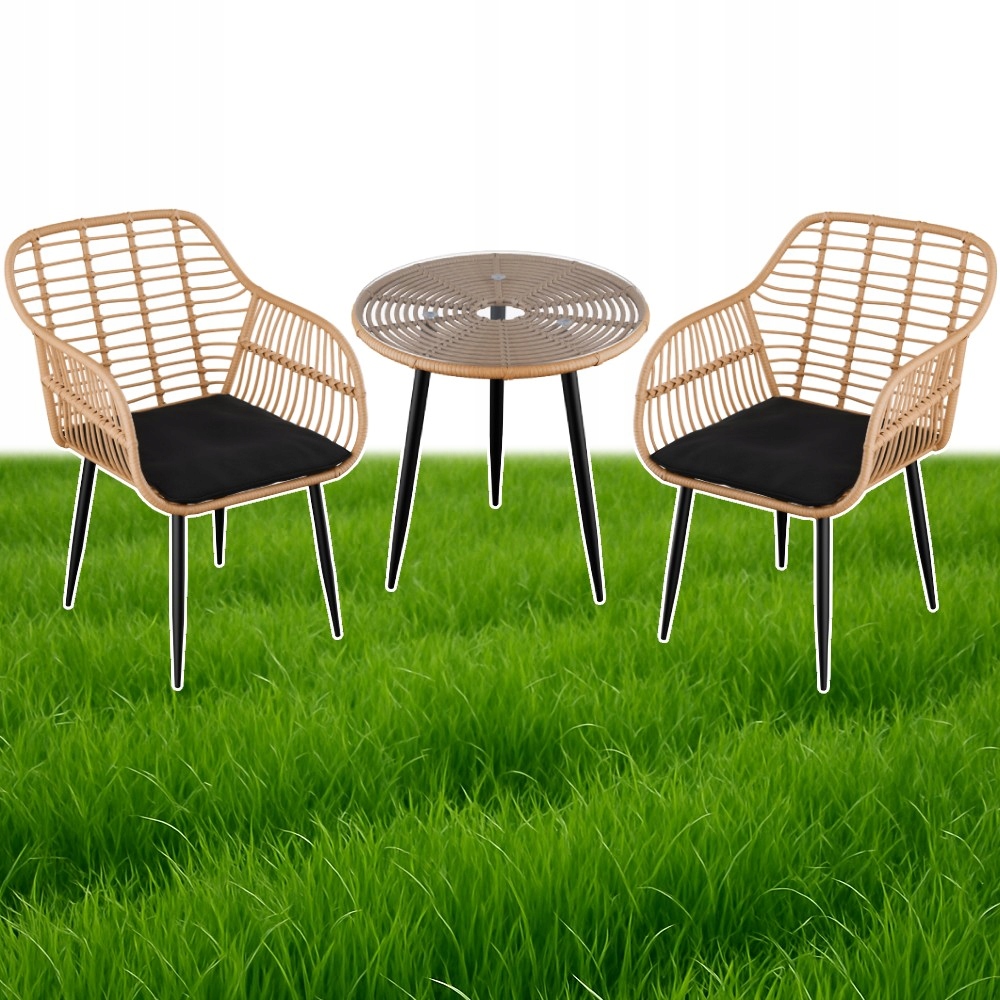 Krzesło Ogrodowe Krzesła Z Poduszką 2x Fotel Stolik Do Ogrodu Technoratan