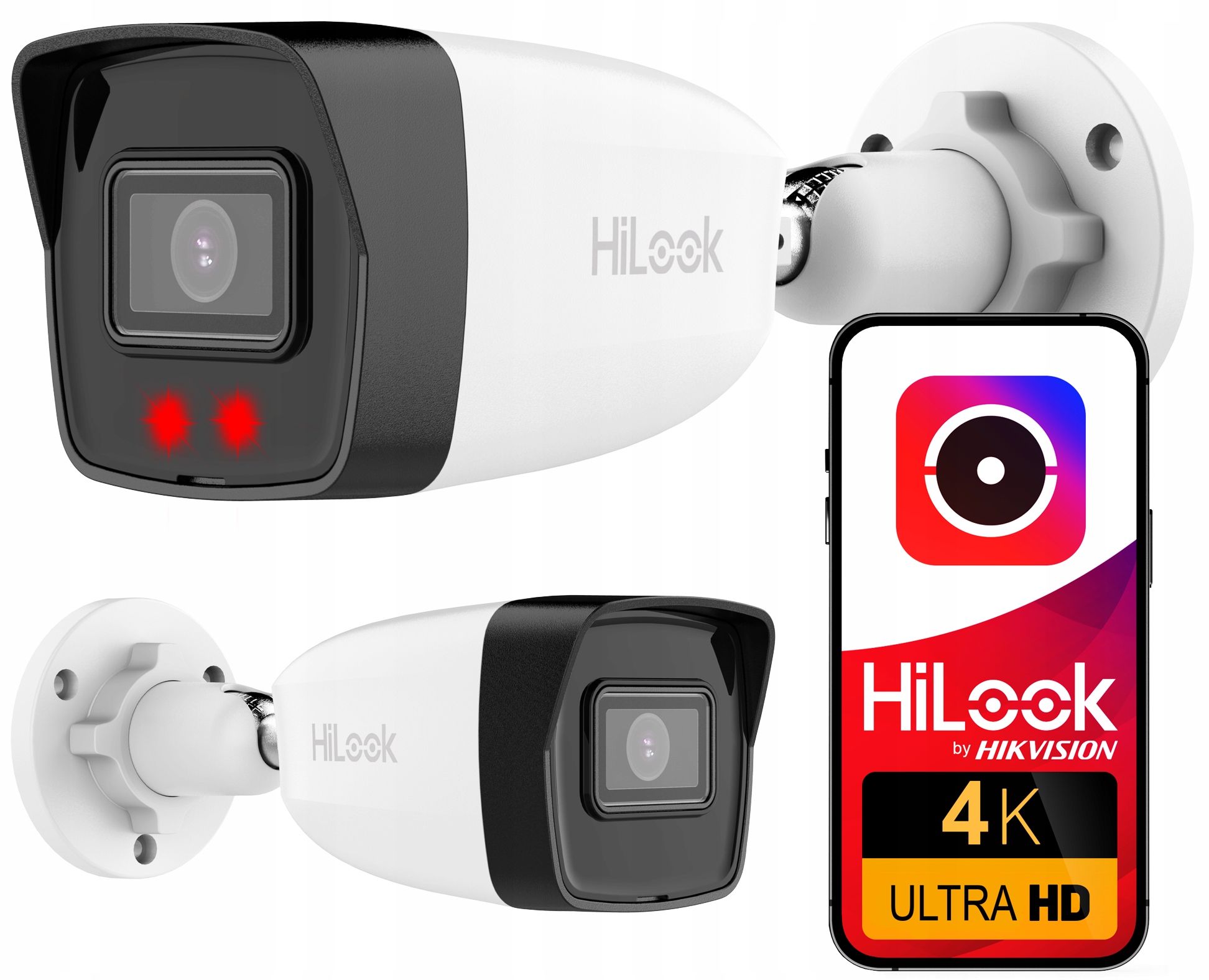 8MPx 4K vonkajšia Ip kamera HiLook od Hikvision PoE Detekcia pohybu IR30m