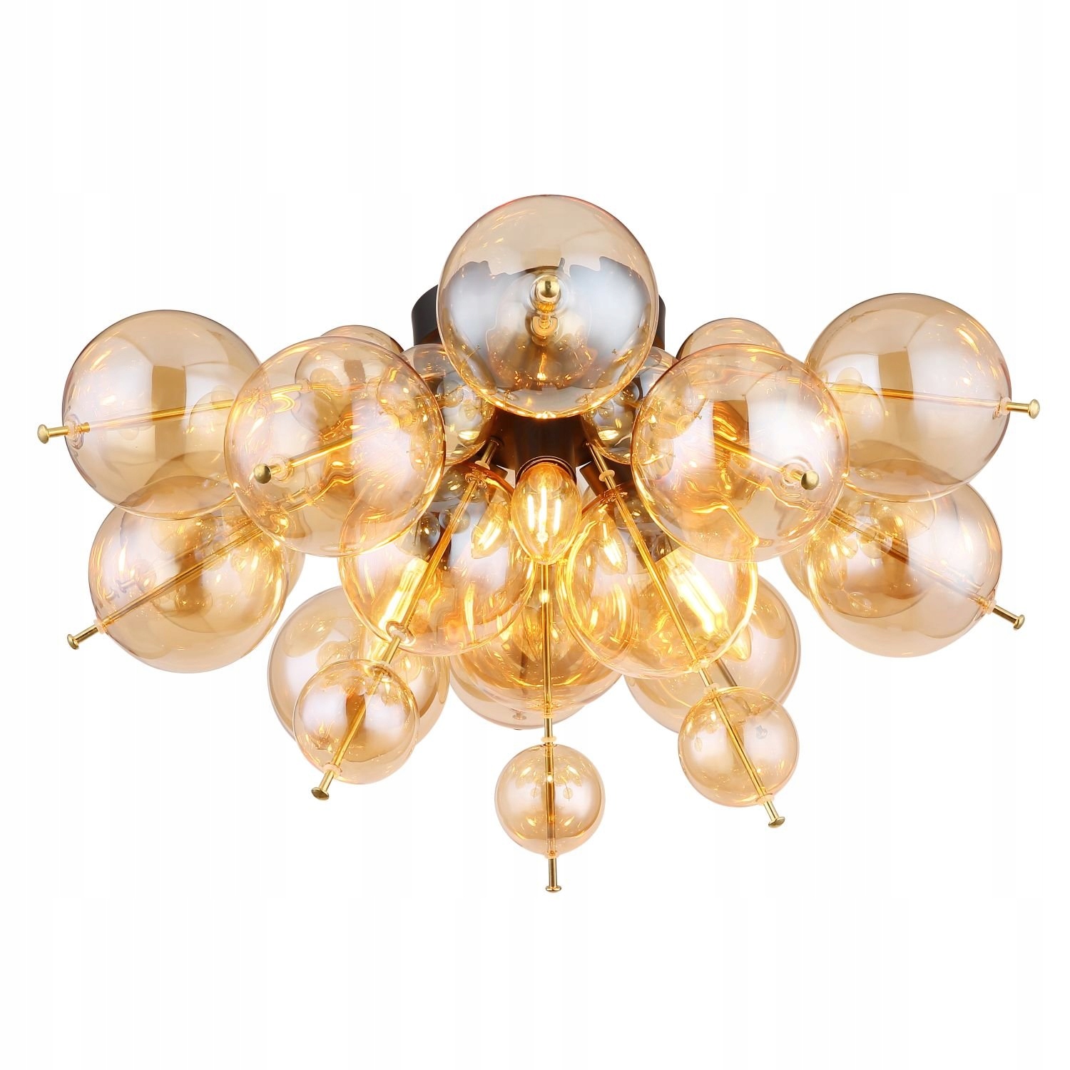 Stropná lampa Udo čierno-jantárová 3xE14 Globo Lighting