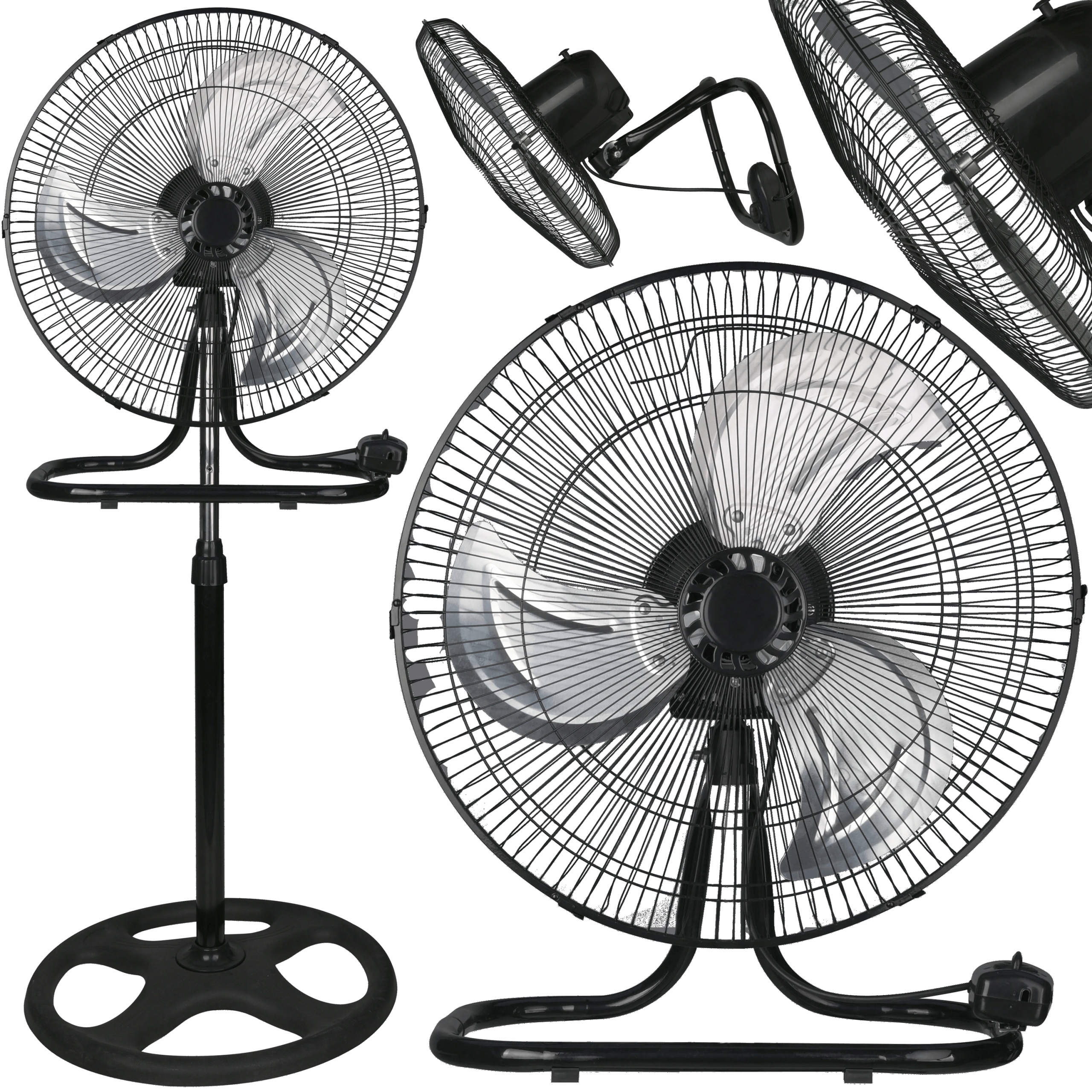 Větrný Ventilátor Stojící Podlahový Nástěnný Výkonný Průmyslový 3V1 s WiFi