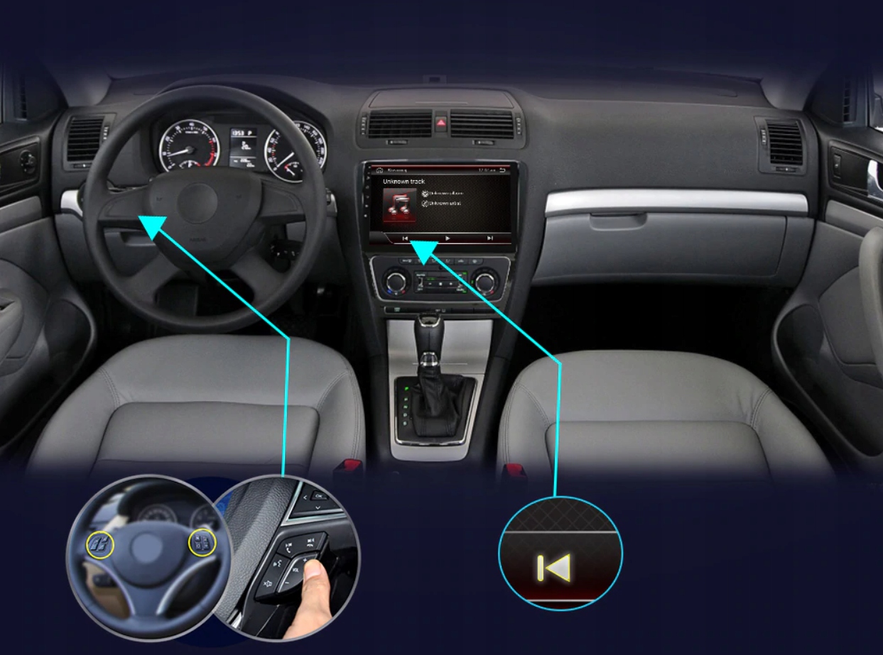 RADIO ANDROID SKODA OCTAVIA 2 A5 2007-2014 2/32 Przekątna ekranu 10.1