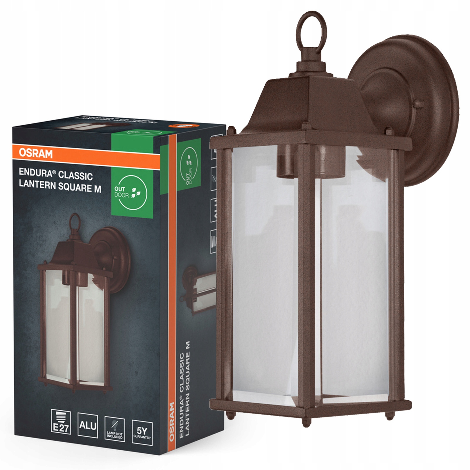 Zahradní nástěnné svítidlo Fasádní lampa Venkovní lampa E27 Hnědá IP43
