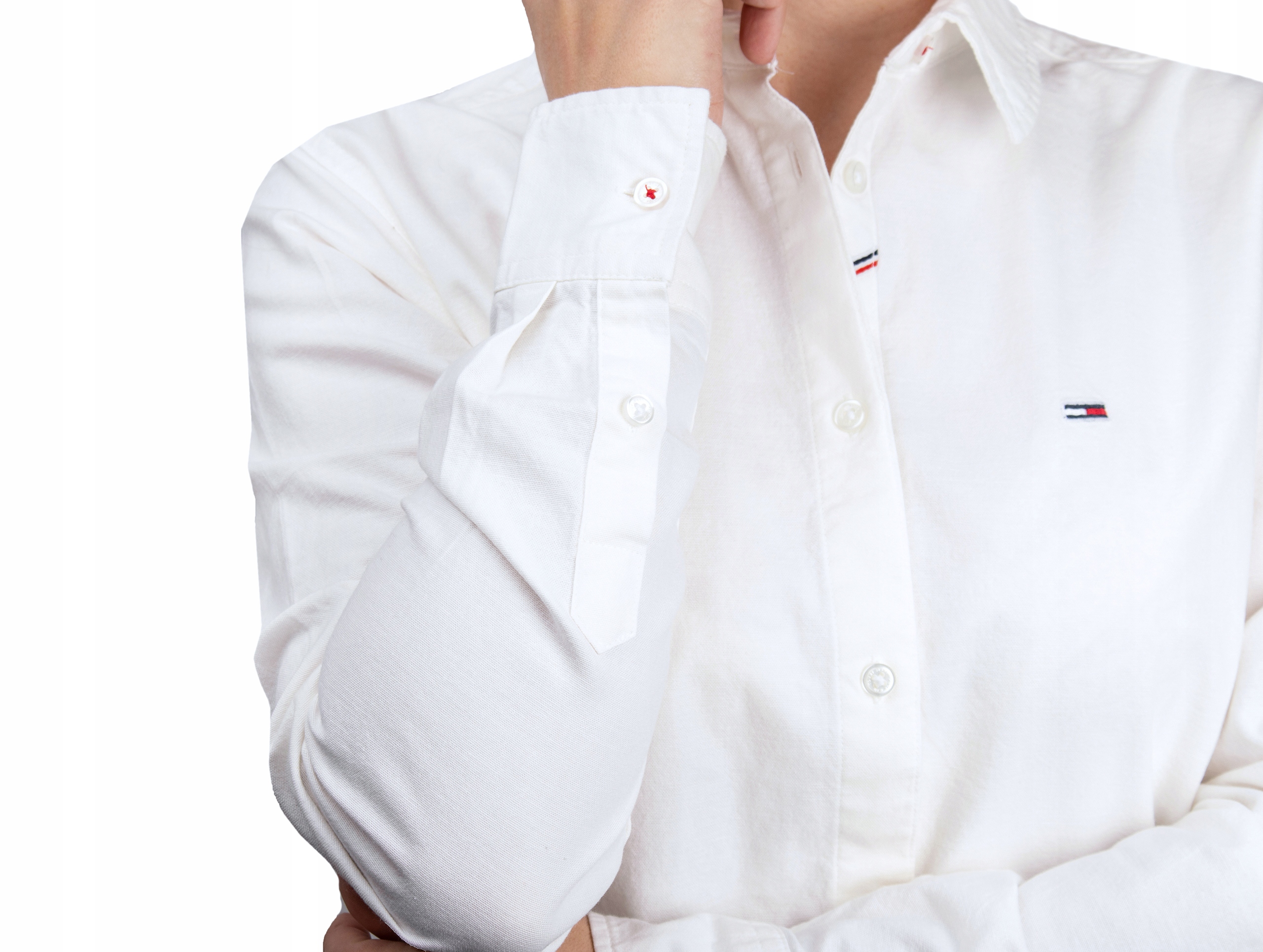 Koszula damska Tommy Jeans LADIES OXFORD SHIRT WHITE Model Oxford