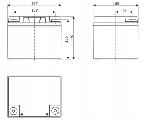 AKUMULATOR BATERIA AGM VRLA TECHNOCELL TC 12V 45Ah TC45-12 TC45 ALARM UPS Producent Technocell