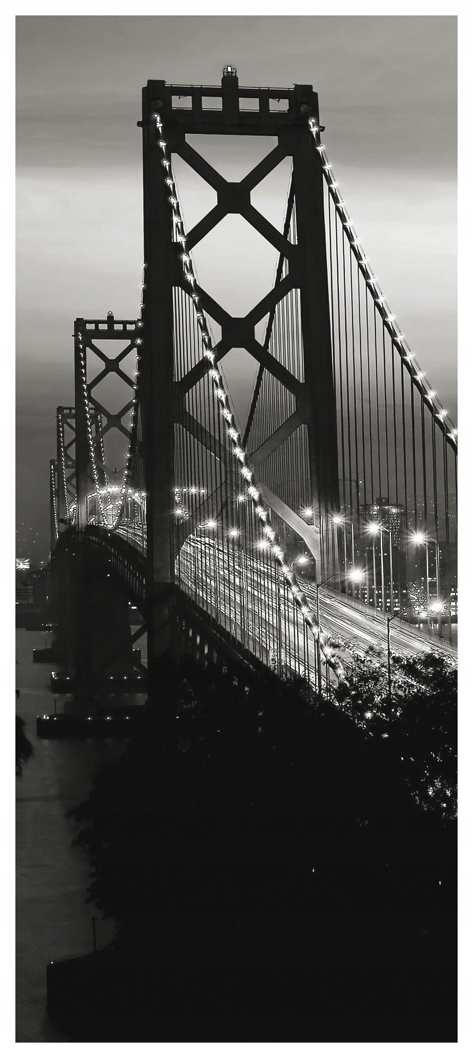 Samolepka Fototapeta Noční most San Francisco geometrie světel 91x211