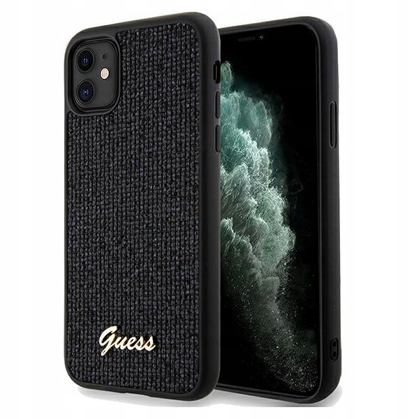 Pouzdro Guess Disco Metal Script pro iPhone 11 Xr černé