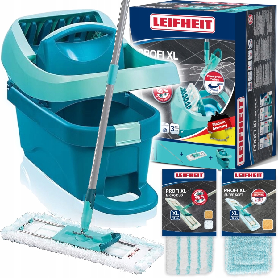 Levně Mop Kyblík Odšťavňovač Leifheit 55096 Profi Kolečka Nástavec Soft