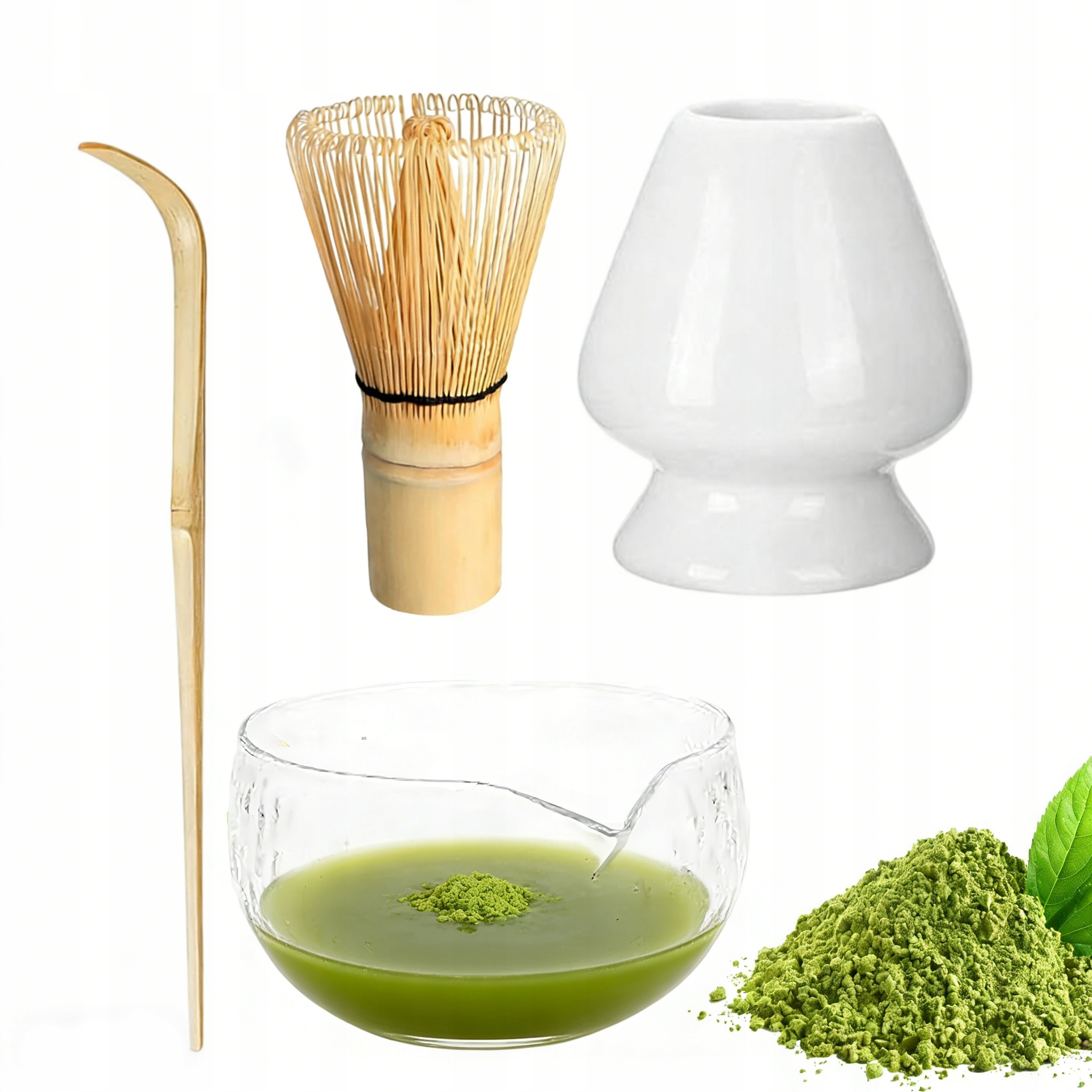 Levně Sada Pro Matcha Bambus Sklo Keramika Kompletní Akcesoria K Vaření