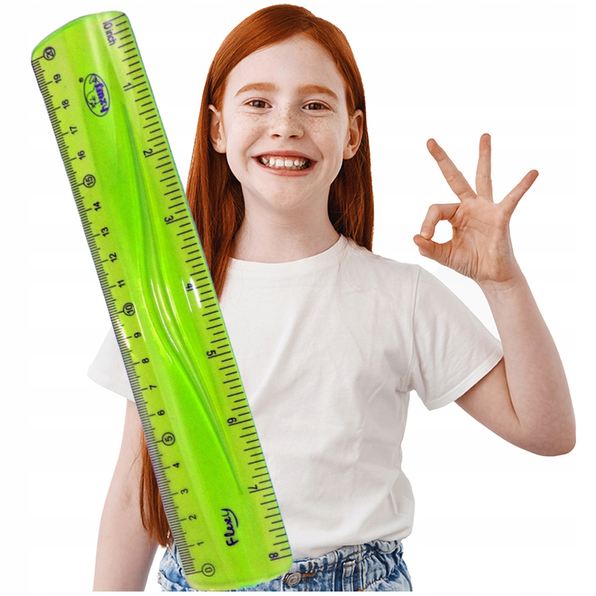 Linijka Szkolna ODPORNA na Złamania Geometryczna Kolor Przezroczysty