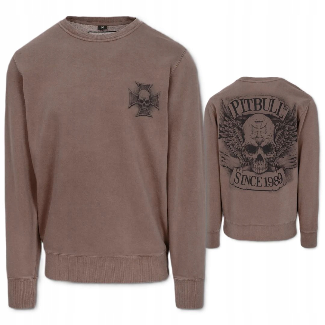 Pitbull West Coast Pánská Mikina Crewneck Bez Kapuce Bite Me Bordó XXL