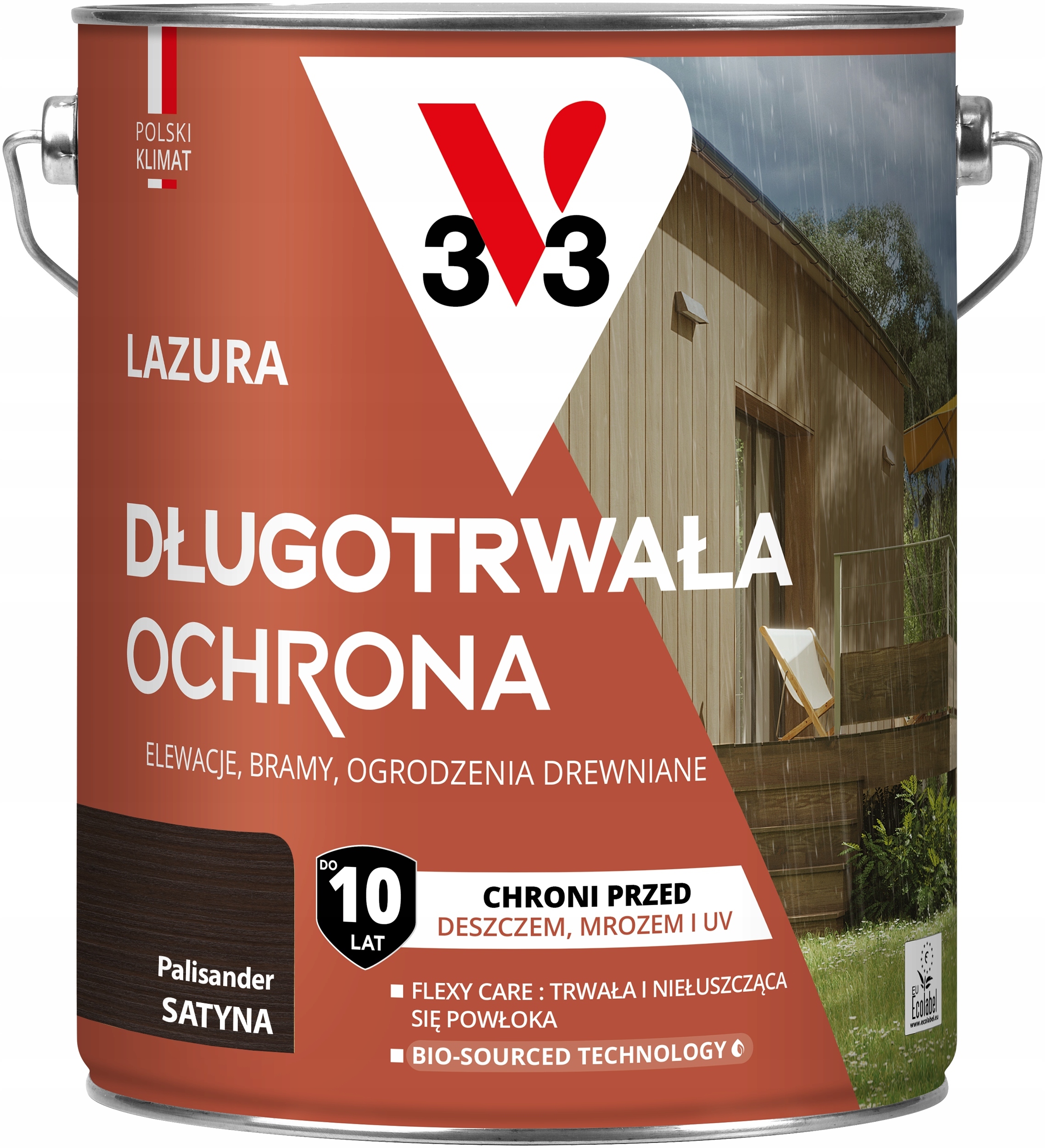 V33 Lazúra Dlhodobá ochrana 10 rokov ochrany Palisander satén 4.5 L