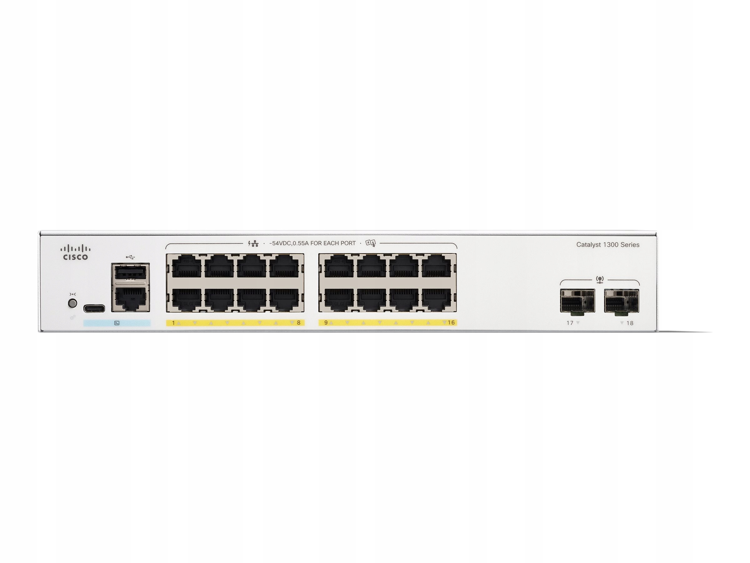 Switch Cisco C1300-16P-2G 16-portový Ge PoE+ 120W 2x1Gb Sfp