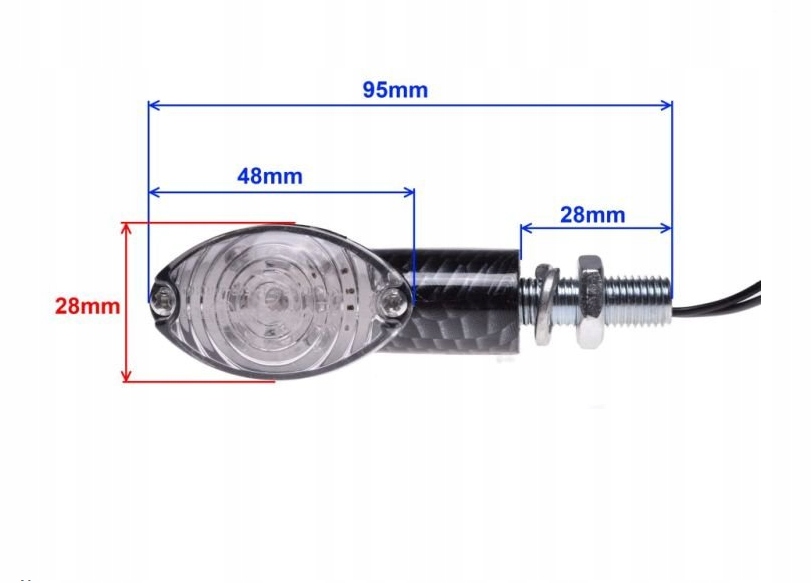 KIERUNKOWSKAZY CARBON BIAŁY KLOSZ LED Dopasowanie do pojazdu produkt uniwersalny