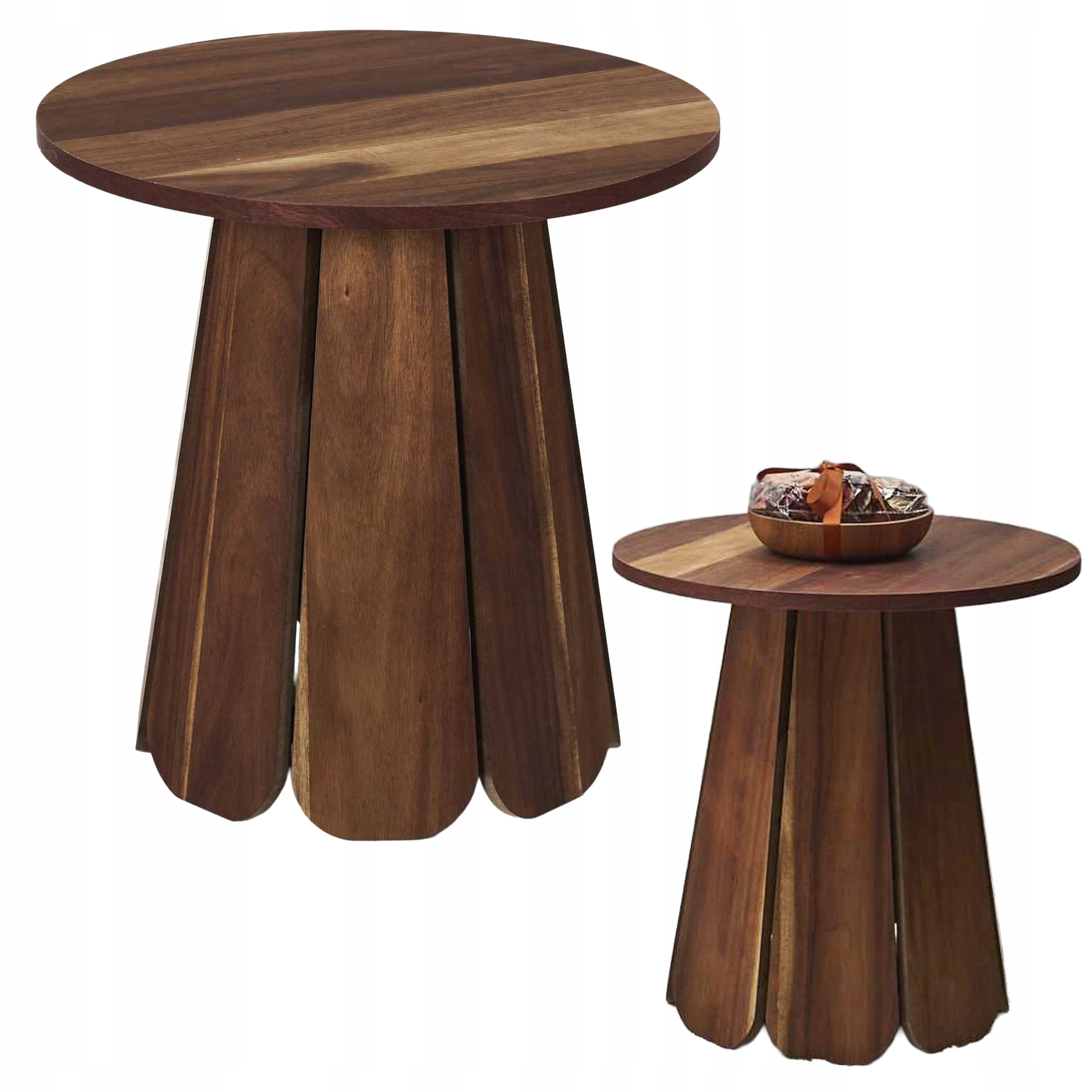 Konferenčný stolík Dalia 45 cm agátová lavica Boho okrúhla Loft stôl do obývačky Glam