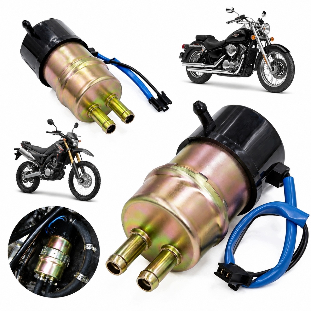 Nowy 12V Pompa Paliwa Motocyklowa Uniwersalna 8mm do Suzuki Kawasaki Yamaha