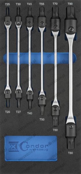 WKŁAD WÓZKA KLUCZE PRZEGUBOWE TRZPIENIOWE TORX T20-T90