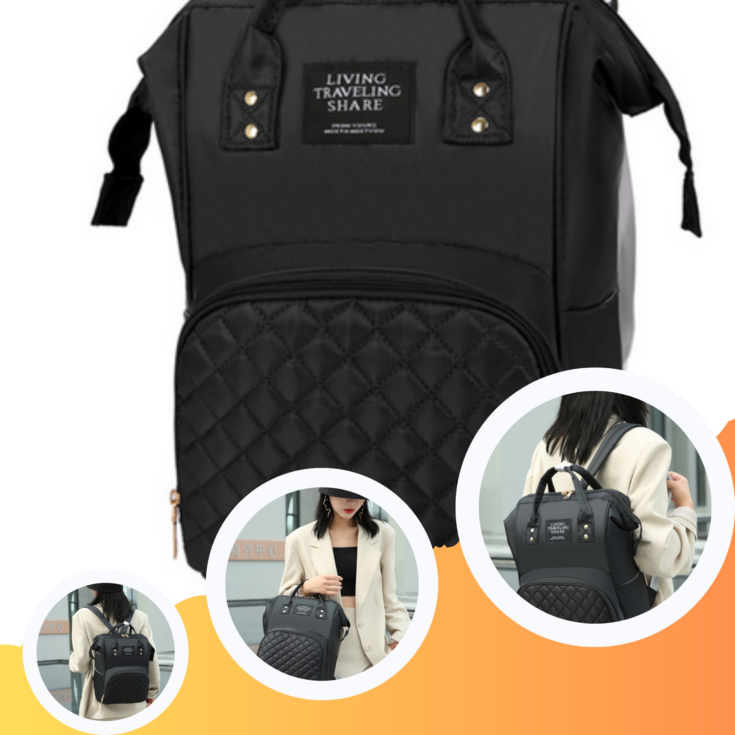 TORBA DO WOZKA PLECAK ORGANIZER DLA MAMY TATY 3W1 Wzór dominujący bez wzoru