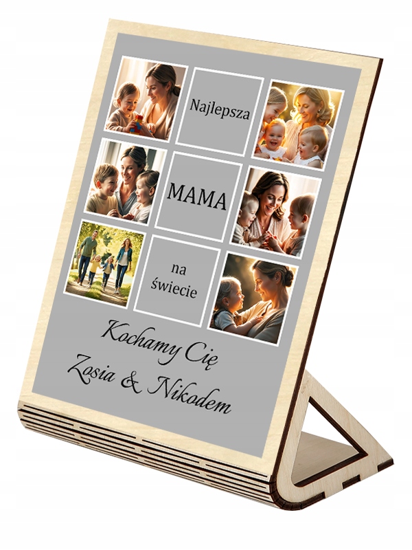 Ramka ze zdjęciem na drewnie 15x21 dla mamy druk Uv bezpośrednio na drewnie